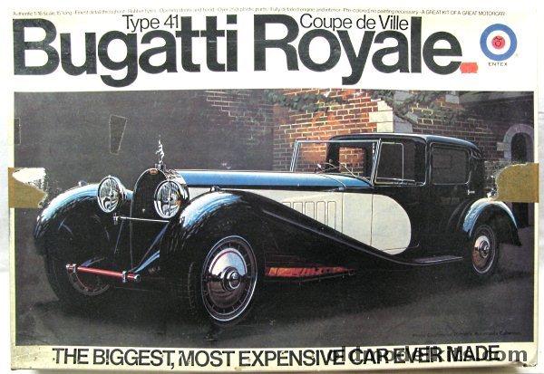 Entex 1/16 Type 41 Bugatti Royale Coupe de Ville - 'The Biggest Most Expensive Car Ever Made', 8451 plastic model kit